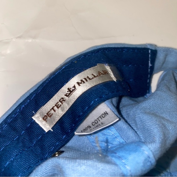 Men Peter Millar Crown Logo adjustable Baseball Cap Hat Light blue - Picture 3 of 3